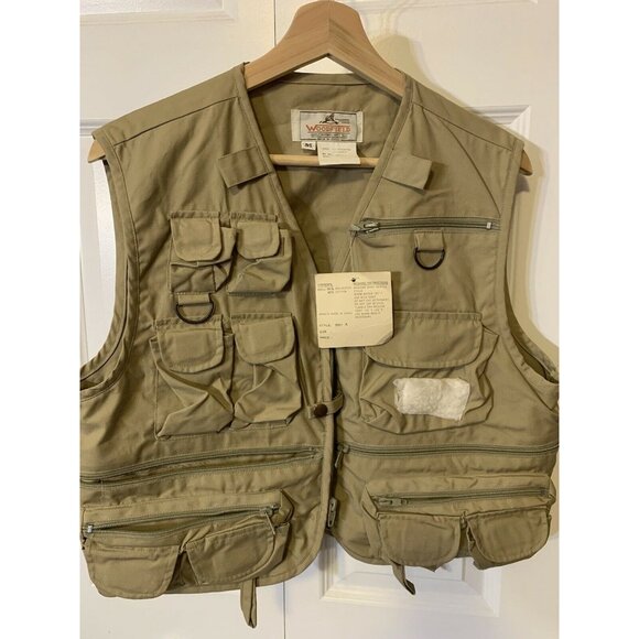 Vintage New Woodfield Fishing Men’s Sz M Vest Tan - Picture 6 of 8